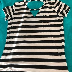 Black and white striped tee shirt